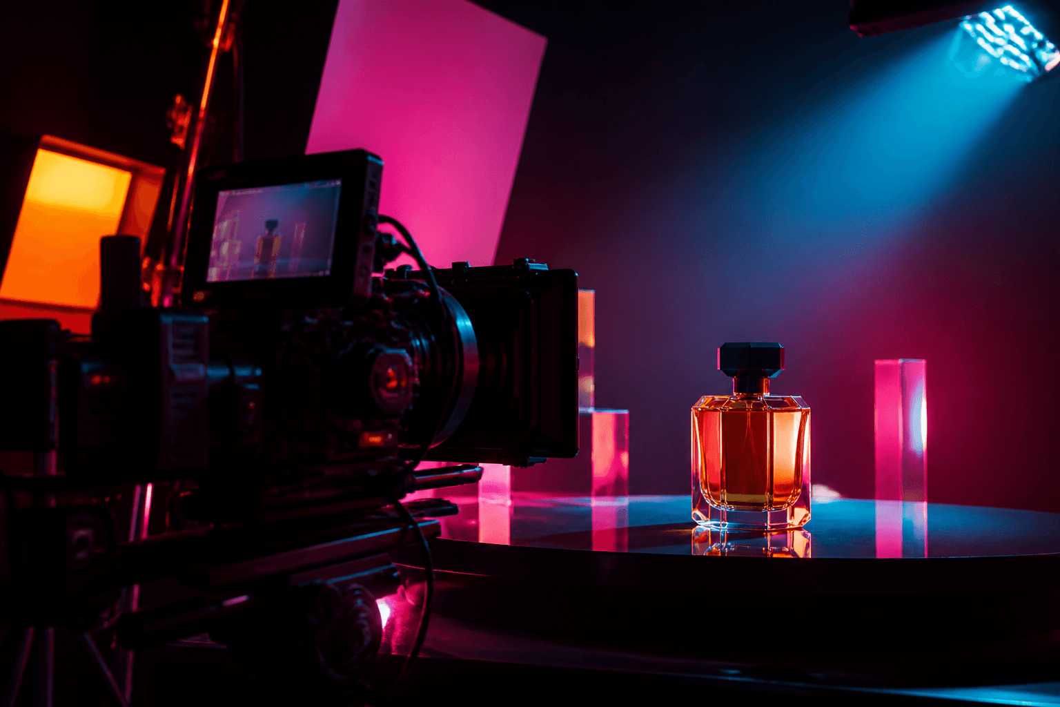 On-set campaign production with cinematic lighting at Ads House